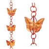Mariposa 8-Ft Butterfly Copper Rain Chain Downspout