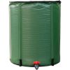 Portable 60-Gallon Rain Barrel Collapsible with Zippered Top in Green Color