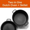Cast Iron 5-Quart Pre-Seasoned Dutch Oven with 2-in-1 Skillet Lid 10.25-inch