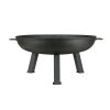 Large 30-inch Cast Iron Fire Pit Bowl with Sturdy Steel Legs