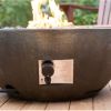 28-inch Round Enviro Stone Fire Pit Bowl with Propane Tank Hideaway Table