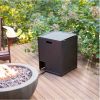 28-inch Round Enviro Stone Fire Pit Bowl with Propane Tank Hideaway Table