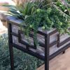 Sturdy Wood and Metal Raised Planter 36L x 18W x 29.5H in