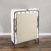 Folding Black Metal Guest Bed Frame with Mattress 31 x 75 inch
