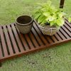 Outdoor Solid Wood Potting Bench Work Table with Galvanized Metal Top