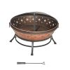 Powder Coated Steel Fire Pit 35-inch with Stand and Screen