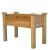 Raised Garden Bed Planter Box in Solid Cedar Wood in Natural Finish - 34-inch