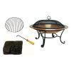 30-inch Copper Fire Pit with Steel Stand and Sprak Screen