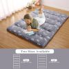 Twin XL Japanese Style Foldable Futon Floor Mattress in Grey Floral Pattern