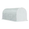 14.7 Ft x 6.5 Ft Outdoor Greenhouse w/ Heavy Duty Steel Frame and White PE Cover
