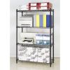 4-Shelf Black Metal Wire Shelving Unit - Each Shelf Holds up to 350 lbs