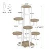 Modern Industrial Indoor Multi-Tier Plant Stand with White Metal Frame