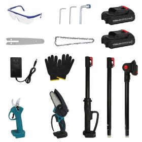 4 in 1 Cordless Pruning Shear and Electric Chainsaw With Max 5.5FT Extension Poles 4â€/6â€ Pole Saw SK5 Blade Brushless Pruning Shear With 2Pcs 2.0A