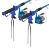 2Pcs Fishing Rod Holders For Bank Fishing 360Â° Omni-Directional Stainless Steel Detachable Fishing Pole Holders for Ground Beach Sand Stand Summer Fi