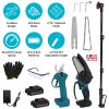4 in 1 Cordless Pruning Shear and Electric Chainsaw With Max 5.5FT Extension Poles 4â€/6â€ Pole Saw SK5 Blade Brushless Pruning Shear With 2Pcs 2.0A