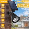 2Pcs Solar Spotlight Outdoor Dusk To Dawn Light Wall Path Lawn Garden Lamp Waterproof