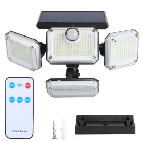 2 Pack Solar Powered Wall Lights IP44 Waterproof Motion Sensor Lights with 4 Adjustable Heads 333Pcs LED Beads 120Â° Sensing Angle Remote Control for
