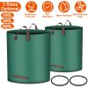 2Pcs 132.09Gallons Round Garden Waste Bags Waterproof Reusable Grass Rubbish Leaf Sacks Home Garden Lawn Yard Trash Bags w/ 4 Handles