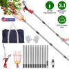 2-in-1 Pole Saw & Fruit Picker with 1.3-13FT Extendable Stainless Steel Pole Manual Tree Pruner with 65Mn Steel Blade Fruit Picking Basket Storage Bag