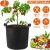 3 Pack Plant Grow Bags Potato Vegetable Planter Bags Breathable Planting Fabric Pots 3Gallons