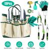 13Pcs Garden Tool Set Aluminum Alloy Gardening Hand Tools Starter Kit With Garden Bag Heavy Duty Outdoor Hand Tools With Non-Slip Ergonomic Handle For