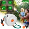 Retractable Garden Hose Reel Wall Mounted Automatic Water Hose Reel with Any Length Lock 8 Pattern Spraying Modes 180Â° Swivel Bracket