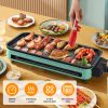 2000W Electric Indoor Grill 2 in 1 Electric BBQ Gill with Grill NetÂ Removable Plate 5 Temperature Control 3 Small Trays Dishwasher Safe