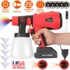 Portable Battery Powered ElectricÂ Paint SprayerÂ HVLP Spray Painting Gun Handheld Painter with 2 Spray Patterns 5 Nozzles 800ML Detachable Cup Flow A