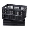 Plastic Collapsible Storage Bins, 45L 3 Packs, Stackable Folding Storage Crates with Handles, Holds 33 lbs Per Bin, Foldable Heavy Duty Containers