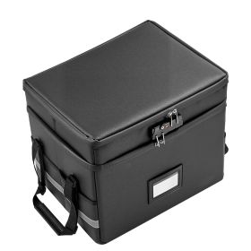 Fireproof Document Box, 1832 Fahrenheit Heat Insulated Fireproof & Waterproof Box with Lock, Portable Two-Layer File Storage Organizer Home Travel Use