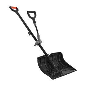 Snow Shovel for Driveway, 18 in Wide Plastic Snow Shovel with Assist D-shaped Handles, Non Slip Grip, Large Capacity Snowplow Shovels