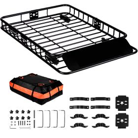 Roof Rack Cargo Basket, 51" x 36" x 5" Rooftop Cargo Carrier w/ 15 Cu Ft Waterproof Cargo Bag, 200 LBS Capacity Universal Rack Carrier for SUV, T