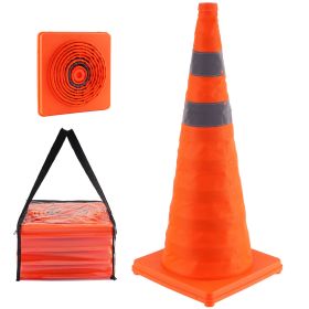 Safety Cones, 4 Pack 28 inch Collapsible Traffic Cones, Construction Cones with Reflective Collars, Wide Base and A Storage Bag, for Traffic Cont