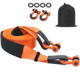 Heavy Duty Tow Strap Recovery Kit 3" x 30 ft (MBS-36,000 lbs) Tree Saver Winch Strap, Triple Reinforced Loop & Protective Sleeves & Storage Bag
