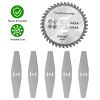 6Pcs High Carbon Steel Alloy Weed Cutter Attachments 5Pcs Metal Blades 1Pc Circular Saw Blade 6in Suitable for Weed Trimming Bush Pruning Tree Cutting