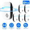 6 Packs Ultrasonic Pest Repellers Electric Plug-In Indoor Pest Control Mouse Repellent Chaser Deterrent Rodent Chaser for Home Kitchen Office Warehous
