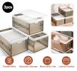 3 Pack Foldable Storage Bin with Lid Stackable Plastic Closet Organizer with Handle Divider Collapsible Drawer Organizer for Toys Clothes