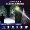 RECHOO Tactical Flashlights – 4 Pack Bright Zoomable LED Flashlights, High Lumen 5-Mode Waterproof Pocket Torch for Emergency