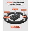 Pure Sine Wave Inverter Charger, 6000 Watt, DC 24V to AC 120V Power Inverter with LCD Display, Remote Control