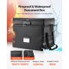 Fireproof Document Box, 1832 Fahrenheit Heat Insulated Fireproof & Waterproof Box with Lock, Portable Two-Layer File Storage Organizer Home Travel Use