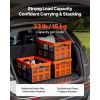 Plastic Collapsible Storage Bins, 45L 6 Packs, Stackable Folding Storage Crates with Handles, Holds 33 lbs Per Bin, Foldable Heavy Duty Containers