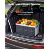Plastic Collapsible Storage Bins with Lids, 65L 3 Packs, Stackable Folding Storage Crates with Handles, Holds 84 lbs Per Bin, Heavy Duty Containers