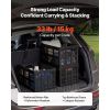 Plastic Collapsible Storage Bins, 45L 3 Packs, Stackable Folding Storage Crates with Handles, Holds 33 lbs Per Bin, Foldable Heavy Duty Containers