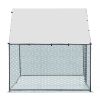 2*2*2m/6.5x6.5x6.5ft Silver Chicken Coop with Pointed Roof, 180g PE Rain Cloth, Metal Chicken and Rabbit Cage