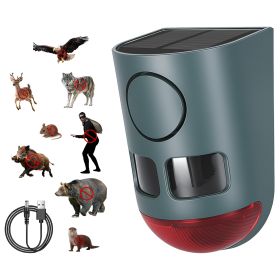 3-In-1 Ultrasonic Solar Animal Repeller Motion Activated Animal Repellent with Ultrasonic Sound Alarm Strobe Light 4 Modes IP55 Waterproof for Deer Ra