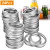 24 Pcs Regular Mouth Canning Jar Metal Rings Split-Type Jar Bands Replacement Fits For Ball Kerr Mason Jars