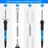 Soldering Iron 110V/60W Adjustable Temperature (392â„‰-842â„‰) PCB Electric Welding Iron with 5Pcs Different Tips