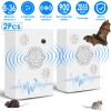 2Pack 2026 Upgraded Rechargeable Ultrasonic Bat Repellent Indoor Outdoor Bird Mouse Dog Deterrent Device with 3 Ultrasonic Speakers for Attic Porch Ho