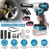 3-In-1 Cordless Electric Impact Wrench Drill Screwdriver with Brushless Motor Max 3450RPM Variable Speed 2Pcs 6.0Ah Batteries 3 Sockets 3 Screwdriver