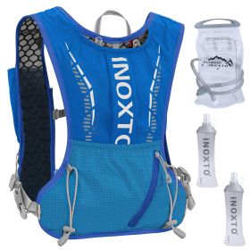 Sport Hydration Vest Running Backpack with 15oz 50oz Water Bladder Adjustable Strap Storage Bag for Trail Running Marathon Race Hiking (Option: WATERVESTPACK(BLUE)GPCT4008)